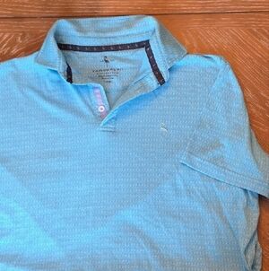 Tailorbyrd Men's Light Blue Polo with Contrast Trim